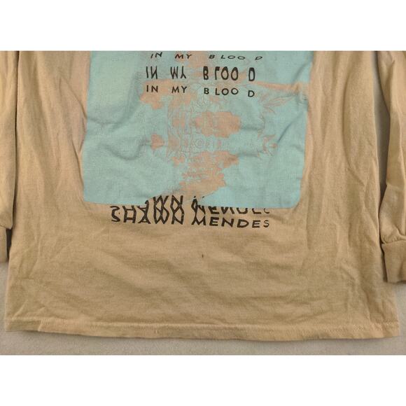 Womens Shawn Mendes Long Sleeve T Shirt Size Small Lost in Japan Beige Merch - Picture 3 of 12